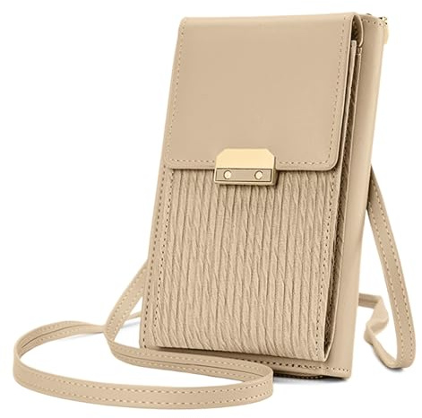 Aucuu Petit Sac Téléphone Portable Femme en Cuir PU, Mini Cuir Crossbody Sac de téléphone Portable avec Bandoulière Réglable/Gland, Mini Sac à Main Petit Sac Bandouliere avec Fentes pour Cartes