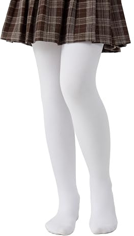 HeyUU Collant Termici Ragazze Leggings Imbottiti Collant da Balletto Invernali Caldi Leggings Termici, bianco, 8-10 Jahre