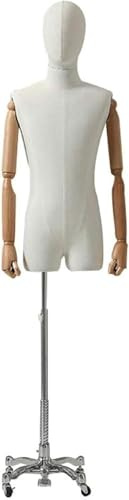 Schneiderpuppe für männliche Schneider, Torso mit Kopf und Armen für präzises Anpassen und Nähen