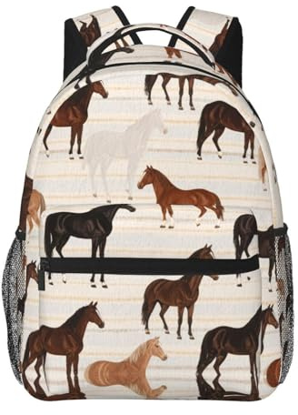 Kleinkind Rucksack Leichter Schulrucksack Vintage Pferdekaro Freizeit Kindergartenrucksack für Schule Jungen Mädchen 29X40cm