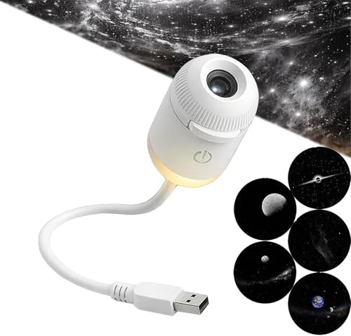 Proiettore Galassia 2 in 1 Luce Notturna con Pellicole di Proiezione Scorrevoli, Luce Notturna Galaxy-Soffitto Via Lattea Illuminazione d'atmosfera, Proiettore Cielo Stellato Regolabile (F-5.2)