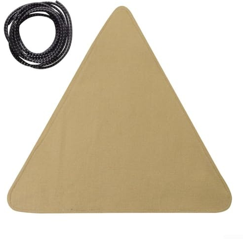 Durashmall Sgabello da campeggio pieghevole in tessuto impermeabile da 38 cm, con treppiede, coprisella con corda, per pesca, escursionismo, viaggi, giardinaggio, alpinismo, leggero, colore: beige