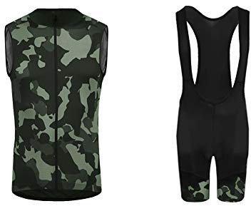 UGLY FROG Tarnung Designs Herren Rennrad Radtrikot MTB Set Fahrrad Trikot Ärmellos Fahrradweste+ Radhose mit Sitzpolster Radsport-Anzüge Große Geschenke(XS-6XL) DEHerrenV17