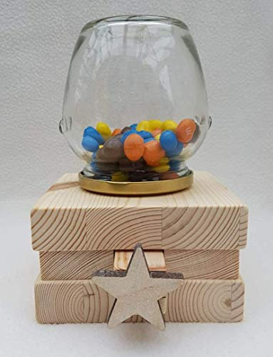 XL Bonbonspender aus Holz- Kaugummiautomat- Süßigkeitenautomat- Candyspender- Unikat- Top Geschenk -mit Stern