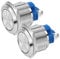 Gebildet 2pcs 22mm 2A/12V/24V/125V/250V Pulsante Momentaneo Terminali a Vite Pulsante Impermeabile in Metallo in Acciaio Inossidabile(Testa Piatta)