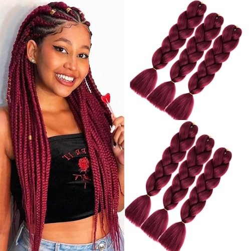 Extension Per Treccine Africane24bug 6pc Treccia Capelli Extension Jumbo Treccia Extension Capelli Fibra Sintetica Treccia Di Scatola Crochet Twist Braiding Hair Extension Capelli