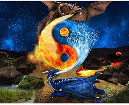Adult Jigsaw Puzzle 2000 Stücke von Yin und Yang unerschütterlich und sprudelnd Dragon Fun Game DIY Home Decoration 70 x 100 cm