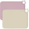 Moonkie 2PC Baby Silikon Platzset Abwaschbar, Platzdeckchen, rutschfest Tischset Kinder, Kinder Platzset, Schmutzabweisend, Tragbar, für Kinder und Kleinkinder (Blassmauve/Streifsand)
