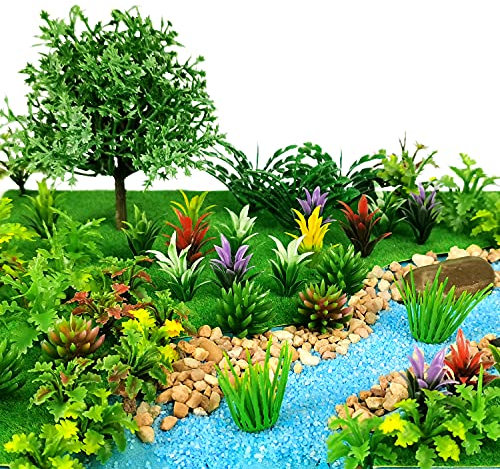 91 unidades de árboles de maqueta, varios árboles en miniatura, modelo de ferrocarril, paisaje, jardín de hadas, árboles, diorama, árboles, juego de guerra artificial, árboles, modelo, ferrocarril