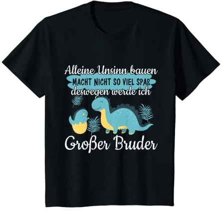 Kinder Ich werde Bruder 2025 | Dino Dinosaurier Bruder T-Shirt
