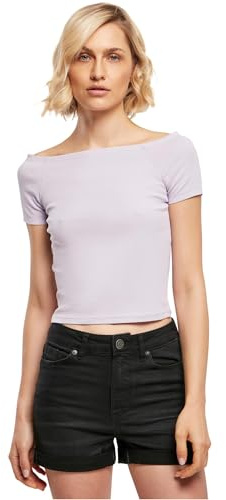 Urban Classics Damen Ladies Off Shoulder Rib Tee Lilac, 5XL