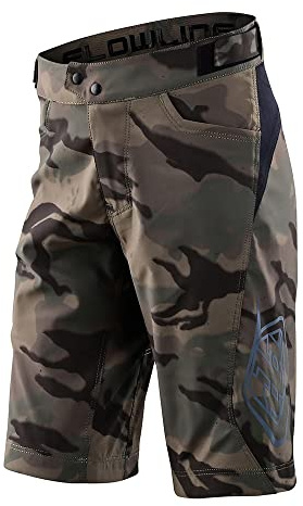 Troy Lee Designs Cycling Mountain Bike Trail Biking MTB Bicycle Shorts for Youth, FLOWLINE Short NO Liner (26, Spray CAMO Army)