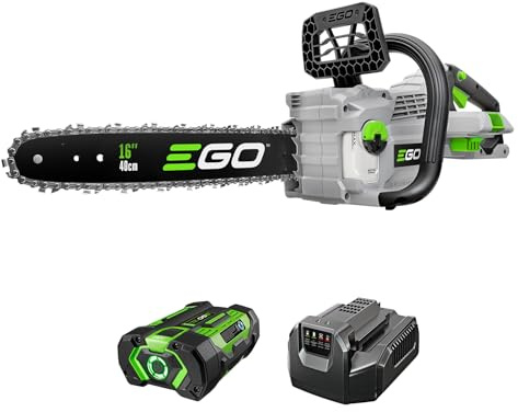 EGO POWER+ Chain Saw, 16” Battery Powered Chainsaw, Electric Cordless, Includes 56V 2.5Ah Battery and Charger – CS1611