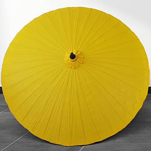 MDDW Outdoor Gartenschirm, Vintage Terrassenschirm Bambus Strandschirm Für Balkon Rasen Deck Hinterhof Wasserabweisend Sonnenschirm (Color : Yellow)