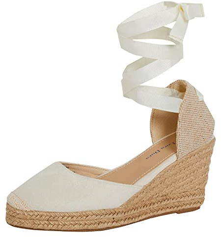 Womens Espadrille Wedge Sandals Strappy Hessian Wedges Ankle Wrap Tie Leg Straps