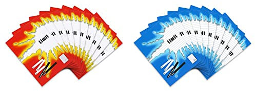 Limit Schulheft 10er Pack A4 Lineatur 22 - kariert 16 Blatt ohne Rand rot & Schulheft 10er Pack A4 Lineatur 21 - liniert ohne Rand 16 Blatt blau