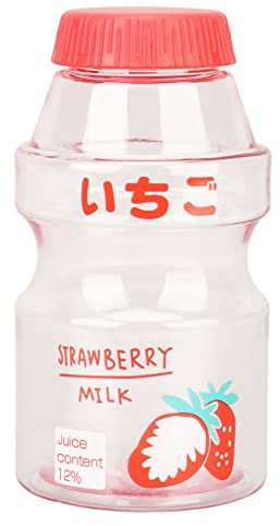 SPYMINNPOO Wasserflasche, 500 Ml Saftflasche S¨¹?e Trinkflasche Wiederverwendbare Transparente Getr?nkeflasche f¨¹r die Fitness-Camping-Schule (Rot)