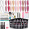 Clara Colors Kit d'ongles en polygel, 12 couleurs, gelée transparente, rose chair, kit d'extension d'ongles en gel, kit de démarrage avec solution glissante et outils pour nail art DIY