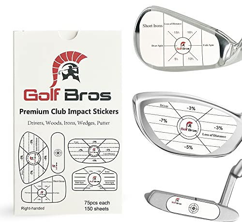 Golf Bros Premium Golf Impact Tape Set mit 375 Stück – Selbstlernende Sweet Spot und Konsistenzanalyse – Schläger-Schlagaufkleber, verbessern die Genauigkeit und Entfernung des Golfschwungs