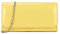 fi9® Pochette da donna in tinta unita, in vernice per matrimoni, feste, balli e serate, Giallo, medium