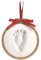 Pearhead Baby Prints Hoop Weihnachtsschmuck, Neugeborene Handabdruck oder Fußabdruck Urlaub Andenken Kit, Easy No-Bake DIY Clay Impression, Weihnachten Baby Geschenk, Holzreifen Ton Ornament, rotes