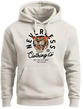 Neverless® Hoodie Herren Tiger Print Motiv Schrift Retro Vintage Clothing Fashion Streetstyle