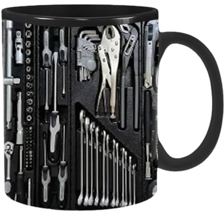itrimaka Taza de Caja de Herramientas mecánica, Taza de café mecánico, Taza de cerámica con asa, Regalo mecánico para Ingeniero, Hombres, él, papá,