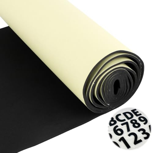 Tutamaz Caoutchouc cellulaire de mousse autocollant - Panneau de mousse néoprène multifonction - Facile à découper - Plaque en caoutchouc cellulaire DIY (noir, 40 cm x 200 cm x 3 mm)