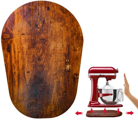 Wooden Sliding Mat for Kitchen Aid 6/7/8Qt Stand Mixer with 4 Silicone Kitchen Tools