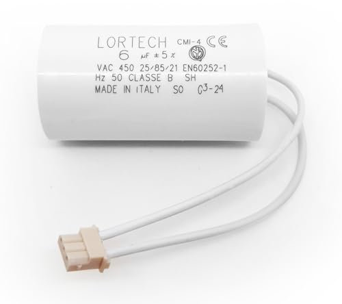 Condensateur 6µF pour moteur Bubendorff avec connecteur - Ø30x55mm - Fond plat- Fabriqué en Italie