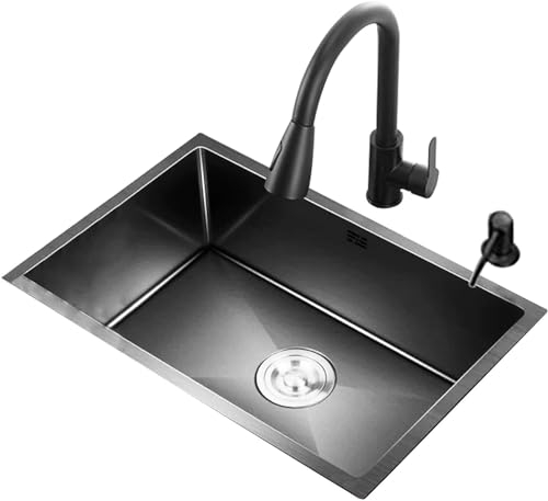 Fregadero de Bar Fregadero de Cocina Fregadero Simple de Borde Estrecho Fregadero de Cocina de Acero Inoxidable Fregadero Nano Hecho a Mano (Color: A, Tamaño: 50 * 40 cm)