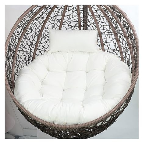 Yahbrra Kissen für Hängesessel Outdoor, Hängekorb Kissen, Ersatzpolster für Hängesessel, Sitzkissen Polster für Hängesessel (Color : White, Size : 115size (Diameter: 105cm))