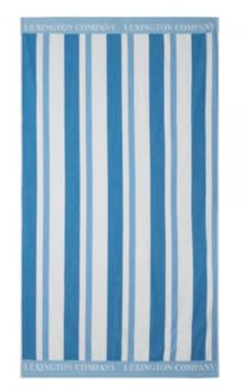 LEXINGTON Striped Cotton Terry Beach Towel, Blue/White, 100x180