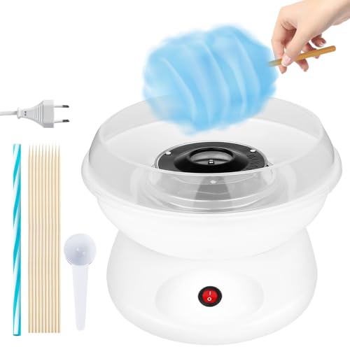 Vegena Zuckerwattemaschine Für Zuhause, Zuckerwatte Maschine, Retro Cotton Candy Machine, 450w Für Verschiedene Partys Einfache Bedienung Und Leicht Reinigen Cotton Candy Machine Inkl. Zubehör(Weiß)