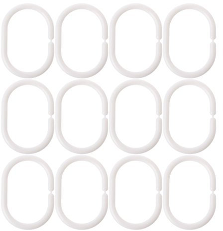 MinnowXY 12 ganci in plastica per tenda da doccia, resistenti, pieghevoli
