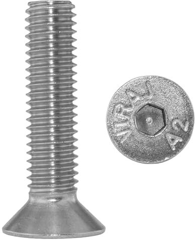 Senkkopfschrauben M8 X 25 DIN 7991 mit Innensechskant (ISK) Edelstahl A2 (2 Stück) - V2A Senkschrauben mit Vollgewinde