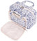 Kulturtasche Damen Gross & Kosmetiktasche Groß, Waschtasche Damen Make up Tasche für Herren & Volle Größe Kulturbeutel für Kinder (Kleine Graublaue Blume)