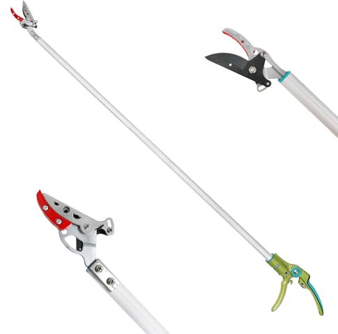 FLORA GUARD 80cm Baumschere mit Feststellvorrichtung, schneidet Äste mit einem Durchmesser von bis zu 1/2 Zoll,leichter Früchtepflücker mit 180-Grad-drehbarem Griff