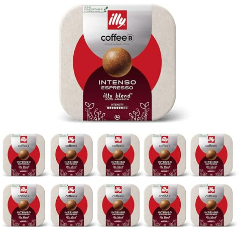 90 Coffee Balls Intenso Espresso by Illy - Boules de café haut de gamme 100% compostable - Spécialement conçues pour l'utilisation de la machine à café CoffeeB by Café Royal