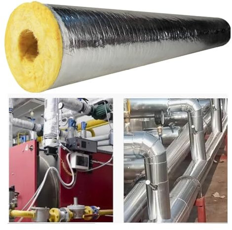 HSPLXYT Tuyau d'isolation Autocollant en Feuille d'aluminium, for l'isolation Thermique et l'isolation Froide des canalisations de Chauffage industrielles, ID 27 mm-273 mm(X2,ID114MM/THK50MM)