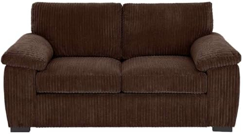 Jumbo Cord Elegantes 2-Sitzer-Sofa, bequeme und stilvolle Wohnzimmermöbel (braun)