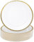 sourcing map 12 platos de carga transparentes a granel, platos de carga redondos de plástico de 13 pulgadas con borde de cuentas, plato de postre para boda, fiesta, evento, decoración de mesa, dorado