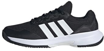 adidas Homme GAMECOURT 2 Tennis Shoes, Core Black/FTWR White/Silver met., 44 EU