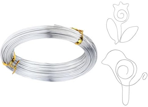 0.6mm Flexible Aluminum Wire - 10m Silver Plated Jewelry Craft Wire for DIY Crafts, Jewelry Making and Wire Weaving