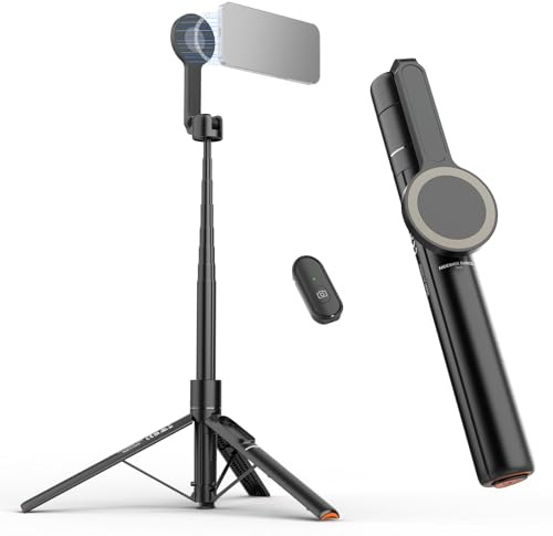 NEEWER Basics 5.48' Magnetic Selfie Stick Tripod Compatible with MagSafe iPhone Android, Portable Travel Cell Phone Stand with Remote, One Button Unfold for Vlog Video Recording Streaming, PA989