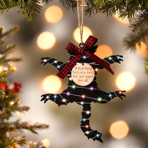 Cat Christmas Ornament, Xmas Tree Decorations Hanging Ornaments, Cute Black White Cats Hanging Ornaments