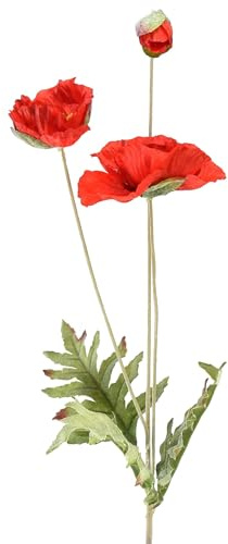 Viana Mohnblume Deko Kunstblume Rot 3 Blüten L70cm