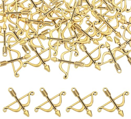 CHGCRAFT Bogen- und Pfeil-Anhänger Tibetische Vintage-Anhänger-Kollektion für die Schmuckherstellung: Ohrringe, Halsketten, Armbänder, Schlüsselanhänger DIY-Basteln