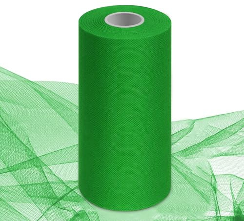 Tüll Rollen Tüll Stoff 30cm x 92M, Tüllband Rolle, Organza Stoffs, Tüllband für Hochzeit Party Tutu Rock Bankett Kleidung DIY Deko Basteln Nähen (Grün)
