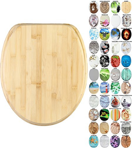 Sanilo Tapa de inodoro, gran selección de atractivos asientos para WC y duradera de madera (Bambú)